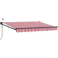 vidaXL Store électrique rétractable rouge et blanc 3 x 2,5 m
