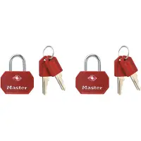 Masterlock Cadenas pour bagages certifi TSA en aluminium largeur 30mm rouge ou bleu lot de 2