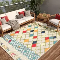 Tapiso Tapis PATIO Outdoor – Tapis pour balcons et terrasses, résistant aux intempéries et facile d'entretien, 160 x 220 cm
