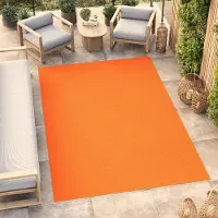 Tapiso Tapis d'extérieur MONO Modern Orange, pour l'intérieur et l'extérieur, ÖKO-TEX, 140 x 200 cm