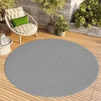 Tapiso Tapis d'extérieur MONO, rond, moderne, uni, pour l'intérieur et l'extérieur, Oeko-Tex, 160 x 160 cm