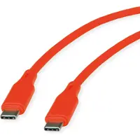 Roline Câble USB 2.0, Typ C-C, ST/ST, Silicone, 60W, orange, 1 m