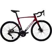 RINOS Vélo de route en carbone Odin 6.1, groupe Shimano 105 Di2, couleur rouge et noir, avec roues en carbone S