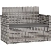 Helloshop26 Banc De Jardin Meuble De Patio D'extérieur Terrasse Avec Coussins Gris 105 X 56 X 75 Cm Résine Tressée 02_0011630