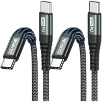 KALANKA -Câble USB C vers USB C [2M+2M, Lot de 2], 100W Cable Type C Charge Rapid PD Chargeur Type C Nylon Typ C pour iPhone 15/15 Pro Max, Samsung Galaxy S24/S23/S22, Pad Pro, Huawei P40 /Mate, Pixel