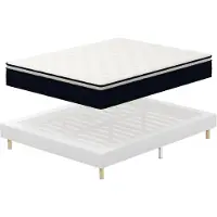 DEWINNER 140x190x25 Matelas Ressorts ensachés et sommier Ensemble, de Forme et Ressorts+Sommier Hauteur du Cadre de lit 29 cm