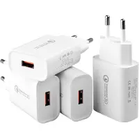 No Brand MEVRONISSHOP-Chargeur USB 4 Pièces, 18W Quick Charge 3.0 Chargeur Rapide Connecteur de Charge pour Samsung Galaxy S10 S9 S8 S7 S6 S21 S20 FE A03 A13 A71 A51 Z Flip3 Z Fold2 5G, iPhone 11 X 8 7 6s,Hua
