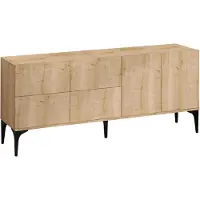 Hannah Home Buffet en bois « Laika » - 180 x 40 x 80 cm - Beige