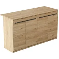 Hannah Home Table de cuisine en bois "Lark" - 160 x 60 x 90 cm - Marron