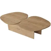 Hannah Home Table basse en bois "Stones" 125 x 60 x 38 cm - Chêne saphir