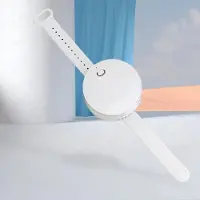 Generique Ventilateur Portable à porter au poignet, chargeur USB avec miroir, pèse seulement 100G pour l'intérieur et l'extérieur, pratique à transporter pour le maquillage des femmes