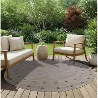 Tapiso Tapis rond en sisal MELISSA, pour l'intérieur et l'extérieur, OEKO-TEX, 200 x 200 cm