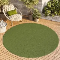 Tapiso Tapis d'extérieur MONO, rond, moderne, uni, pour l'intérieur et l'extérieur, Oeko-Tex, 80 x 80 cm