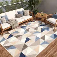 Tapiso Tapis PATIO Outdoor – Tapis pour balcons et terrasses, résistant aux intempéries et facile d'entretien, 200 x 300 cm