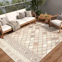 Tapiso Tapis PATIO Outdoor – Tapis pour balcons et terrasses, résistant aux intempéries et facile d'entretien, 160 x 220 cm