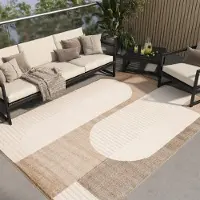 Tapiso Tapis PATIO Outdoor – Tapis pour balcons et terrasses, résistant aux intempéries et facile d'entretien, 200 x 300 cm