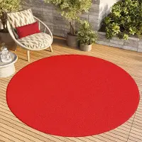 Tapiso Tapis d'extérieur MONO, rond, moderne, uni, pour l'intérieur et l'extérieur, Oeko-Tex, 200 x 200 cm