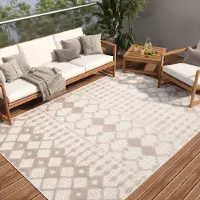 Tapiso Tapis PATIO Outdoor – Tapis pour balcons et terrasses, résistant aux intempéries et facile d'entretien, 140 x 200 cm