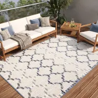 Tapiso Tapis PATIO Outdoor – Tapis pour balcons et terrasses, résistant aux intempéries et facile d'entretien, 300 x 400 cm