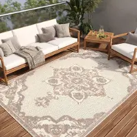 Tapiso Tapis PATIO Outdoor – Tapis pour balcons et terrasses, résistant aux intempéries et facile d'entretien, 140 x 200 cm
