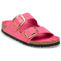 Birkenstock Arizona Big Buckle Natural Leather Patent Sandals Rose EU 38 Femme