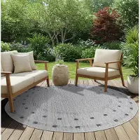 Tapiso Tapis rond en sisal MELISSA, pour l'intérieur et l'extérieur, OEKO-TEX, 200 x 200 cm