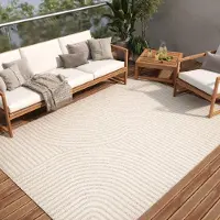 Tapiso Tapis PATIO Outdoor – Tapis pour balcons et terrasses, résistant aux intempéries et facile d'entretien, 120 x 170 cm