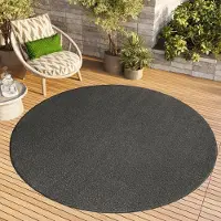 Tapiso Tapis d'extérieur MONO, rond, moderne, uni, pour l'intérieur et l'extérieur, Oeko-Tex, 200 x 200 cm