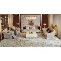 AEA Luxe Salon Meubles Design Coussins Canapé Set Complet Bois