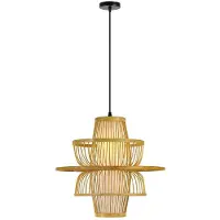 Immax BOHO PINCHOS, suspension design, diamètre 45 cm, douille E27, bois de bambou