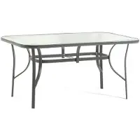 Idea New Garden Srl Table de jardin rectangulaire 150 x 90 en acier avec plateau en verre trempé, pour la terrasse, la véranda et les repas en plein air, Dario