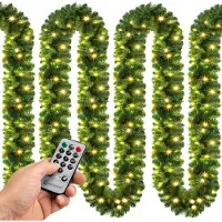 Casaria Guirlande de Noël en sapin 5m 100 LED avec télécommande