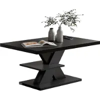 Casaria Table basse Detroit noir 90x60x45cm