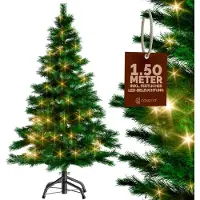 Casaria Sapin de Noël artificiel 150 cm avec guirlande