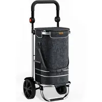 Monzana Chariot de courses 31x24x54cm 56 L noir max 50 kg