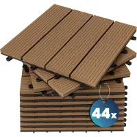 Casaria 44 x Dalle de terrasse terre cuite 30x30cm en WPC