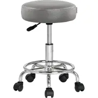 Casaria Tabouret à roulettes pivotant 360° Gris