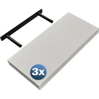 Casaria Étagère murale flottante 50cm Lot de 3 blanc + support