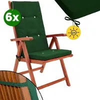 Detex 6x Coussins de chaise vert 100% Polyester pour chaise à dossier haut salon de jardin extérieur siège confortable