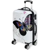 Deuba Valise rigide butterfly taille M avec cadenas