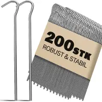 Gardebruk Lot de 200 piquets de fixation Ø3,5mm en acier tente