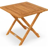 Casaria Table d'appoint de jardin 46x46cm pliable en bois d'acacia