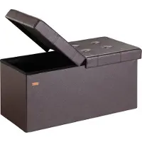 Casaria Banc coffre marron 80x40x40cm en MDF avec rangement 100 L