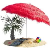 Parasol KINGSLEEVE inclinable Hawaii 192 cm rouge de plage Ø 160 cm réglable Jardin terrasse extérieur