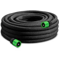 Gardebruk Tuyau d’irrigation microporeux 15m 1/2" répartiteur en T 2 raccords surface sous terre jardin fleurs plantes tuyau arrosage goutte à goutte
