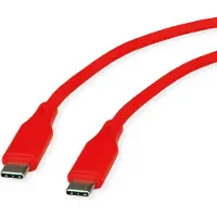 Roline Câble USB 2.0, type C-C, ST/ST, silicone, 60W, rouge, 1 m