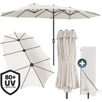 Kingsleeve Parasol double crème 460x270cm protection UV 80+