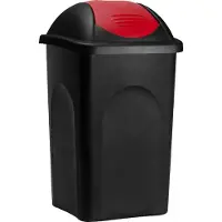 Stefanplast Poubelle noir/rouge 60L avec couvercle anti-odeur