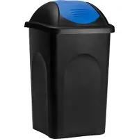 Stefanplast Poubelle noir/bleu 60 litres avec couvercle