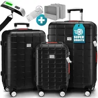 Monzana Kit valise rigide Exopack 3pcs Noir ABS Accessoires